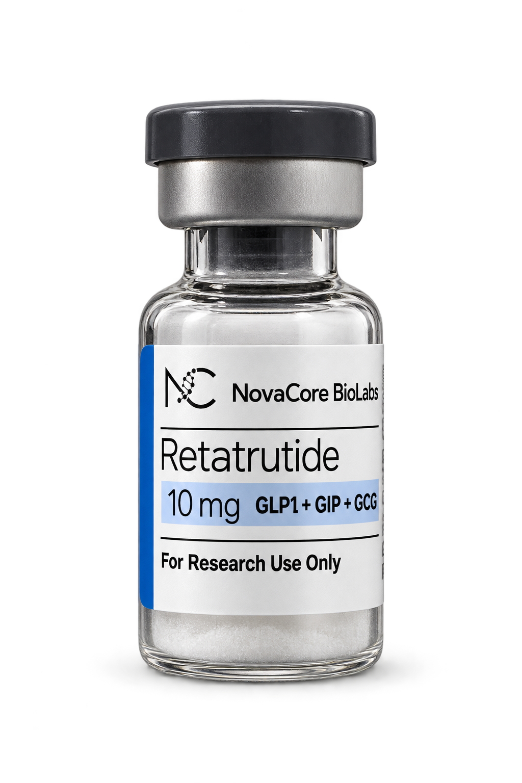 Vial NovaCore BioLabs de Retatrutide 10 mg
